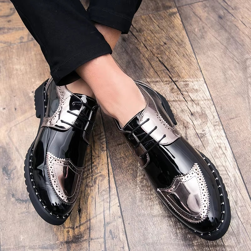Loafers Shoes Lace Up Low Heel Platform Shoes Men Dresses Shoes - Tophatter Daily Deals
