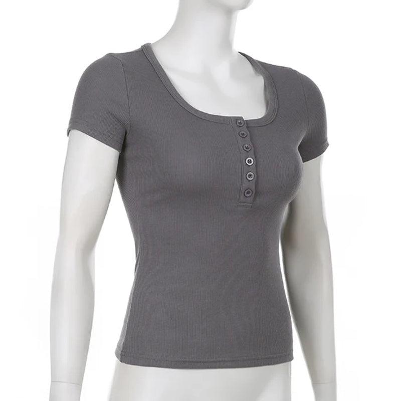 Solid Basic Knit Crop Top For Women Blouses - Tophatter Daily Deals