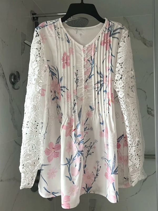 Casual Shirt Women Long sleeve Printed Blouse Blouses - Tophatter Daily Deals