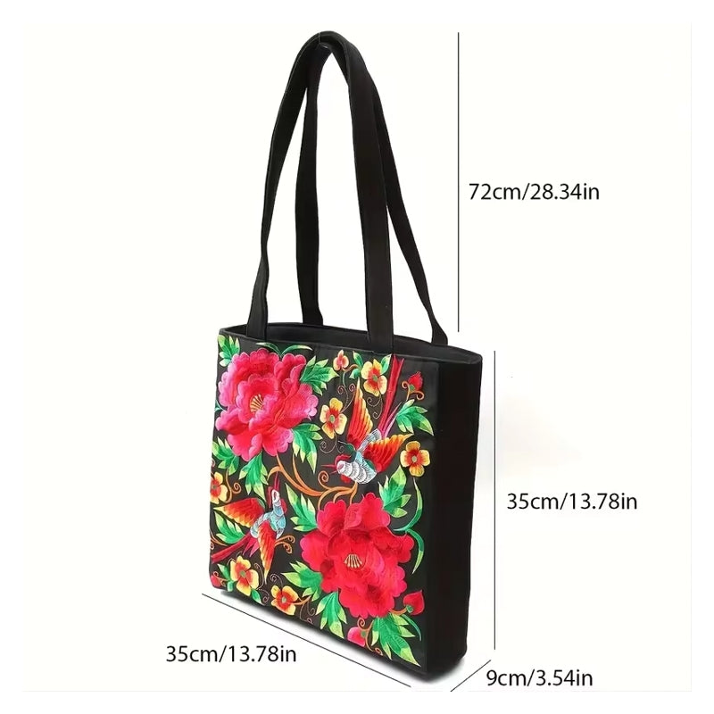 Ethnic Canvas Tote Shoulder Bag Women Bag - Tophatter Daily Deals