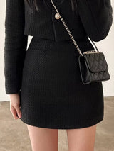 Women Tweed Pearl Buttons Jackets Skirts Work Wear Blazers - Tophatter Daily Deals