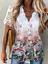 Floral Daily Weekend Floral Blouse Shirt Floral Blouses - Tophatter Daily Deals