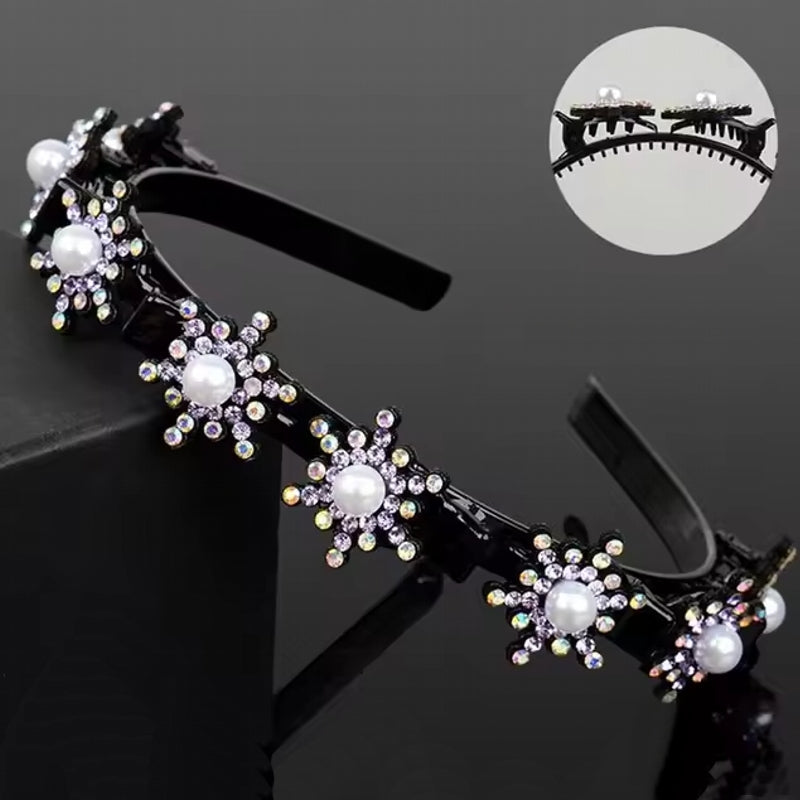 Flower Broken Hair Braided Headband Hair Pin Clips White HAIR ACCESSORIES - Tophatter Daily Deals