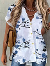 Floral Daily Weekend Floral Blouse Shirt White Blouses - Tophatter Daily Deals