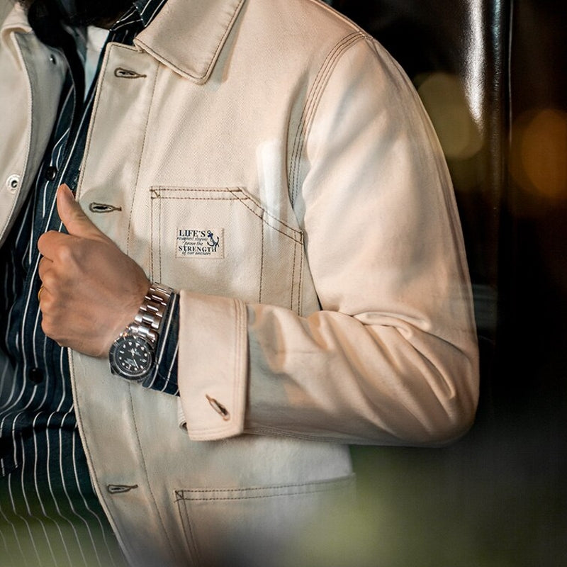 Cotton Lapel Jackets Multi-pocket Short Parkas Men Jackets - Tophatter Daily Deals