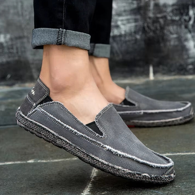 Canvas Loafers Breathable Men Flat Lazy Shoes Loafers - Tophatter Daily Deals