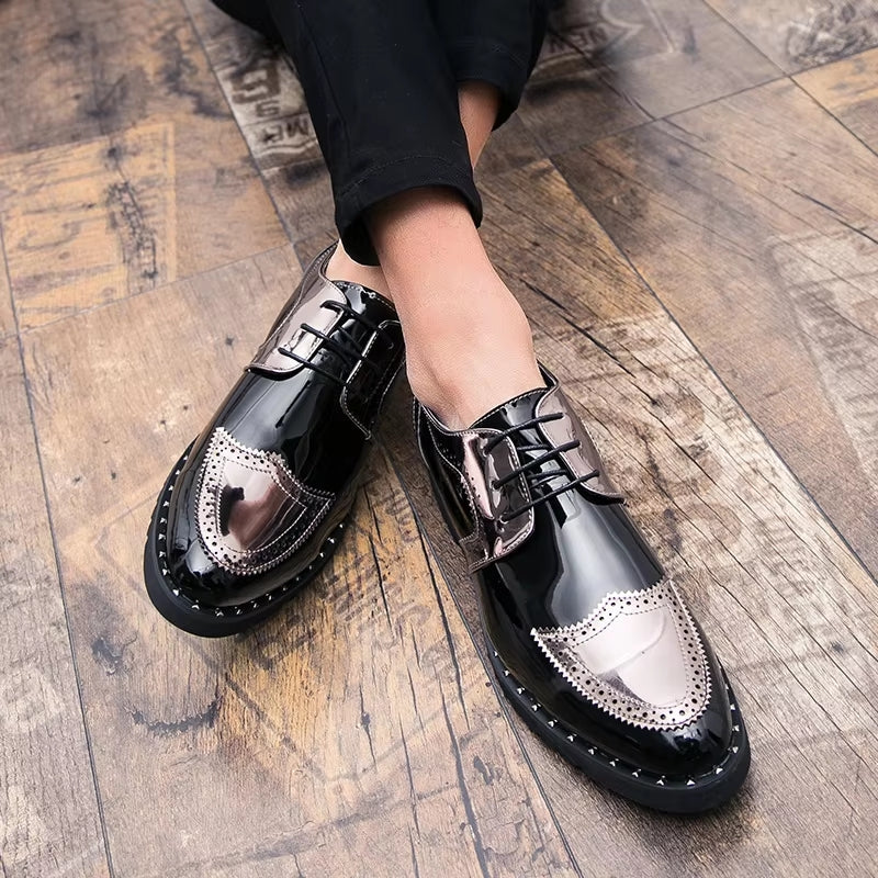 Loafers Shoes Lace Up Low Heel Platform Shoes Men Dresses Shoes - Tophatter Daily Deals