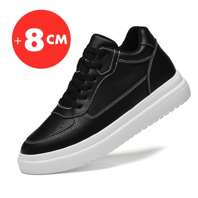 8cm White Black Taller Shoes Men Sneakers - Tophatter Daily Deals