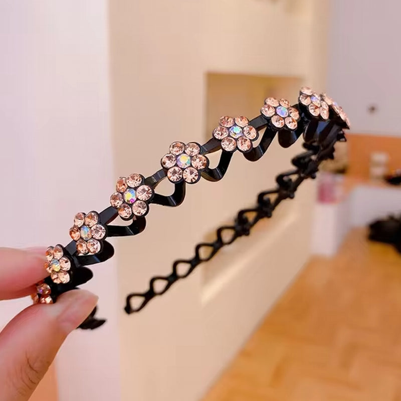 Fashion Rhinestone Women Hair Hoop Bands Rose gold HAIR ACCESSORIES - Tophatter Daily Deals