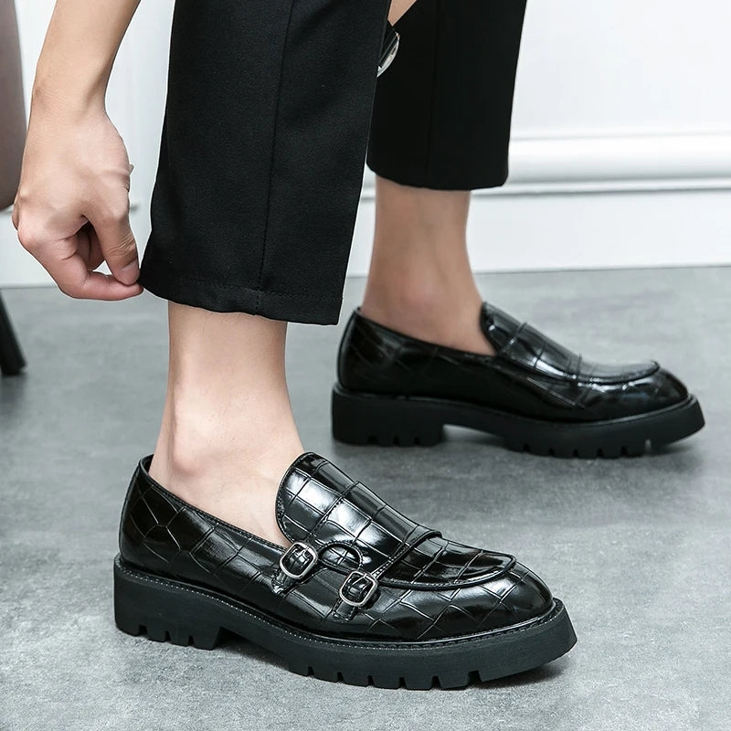 Fashion Monk Strap Loafers Shoes Men Shoes - Tophatter Daily Deals