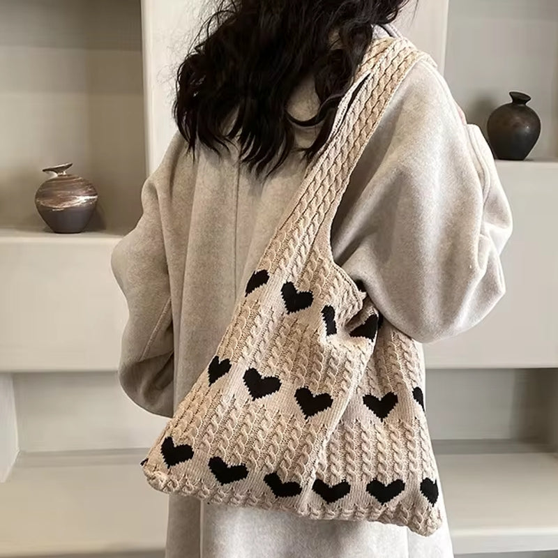 Summer Handmade Woolen Knitted Bag Women Bag - Tophatter Daily Deals