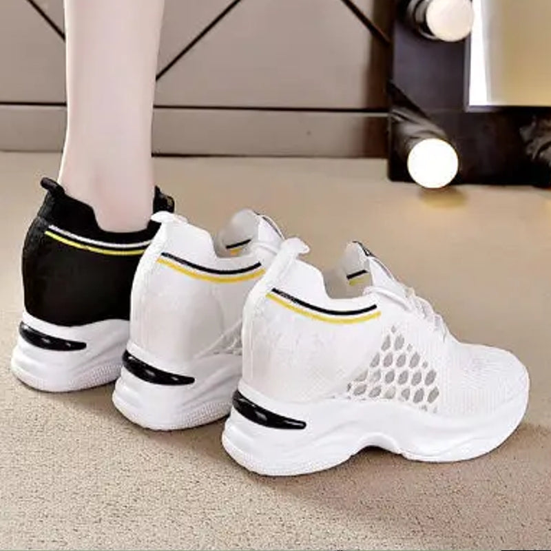 High Heels Breathable Elevator Shoes 8cm High Heel Sneaker - Tophatter Daily Deals