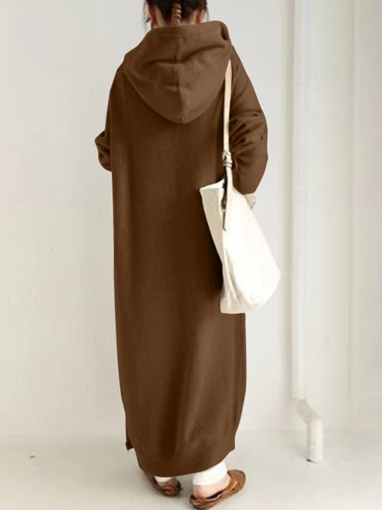 Fashion Hooded Sports Sweatshirt Maxi Dresses - Tophatter Daily Deals