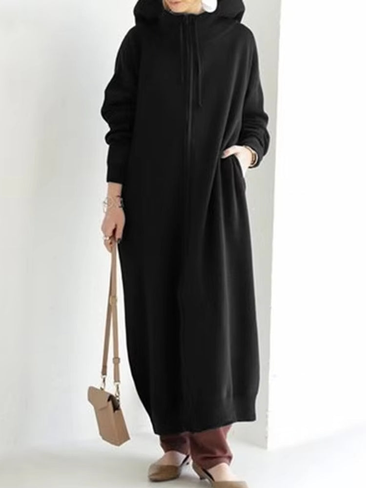 Fashion Hooded Sports Sweatshirt Maxi Dresses - Tophatter Daily Deals