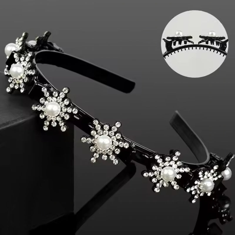 Flower Broken Hair Braided Headband Hair Pin Clips Beige HAIR ACCESSORIES - Tophatter Daily Deals