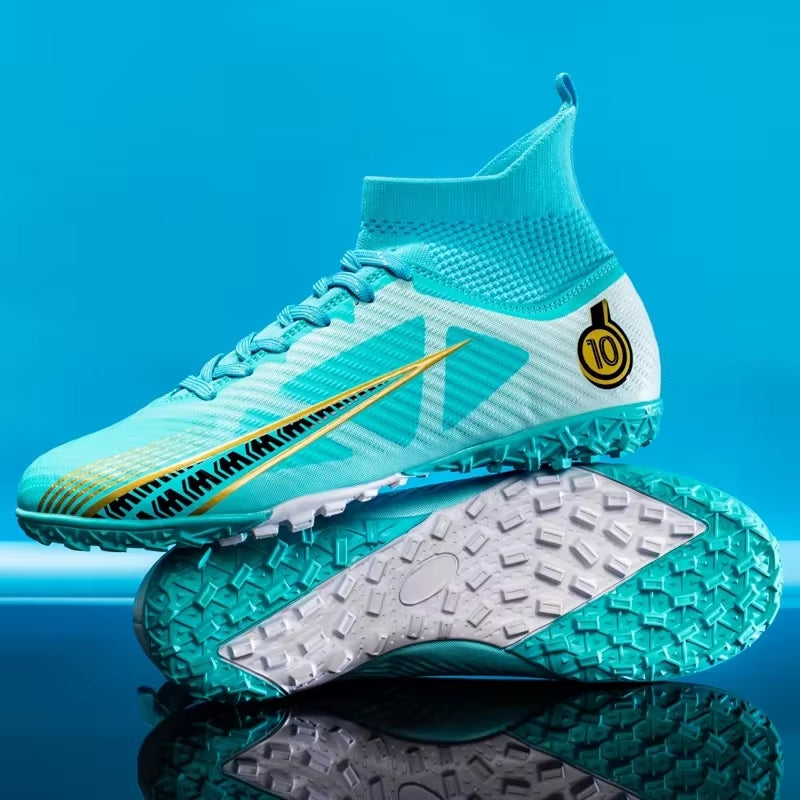Soccer Shoes Grass Training Outdoor Football Shoes Blue TF Soccer Shoes - Tophatter Daily Deals