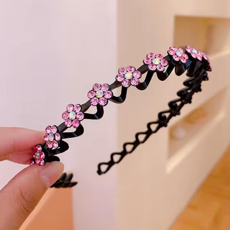 Fashion Rhinestone Women Hair Hoop Bands Pink HAIR ACCESSORIES - Tophatter Daily Deals