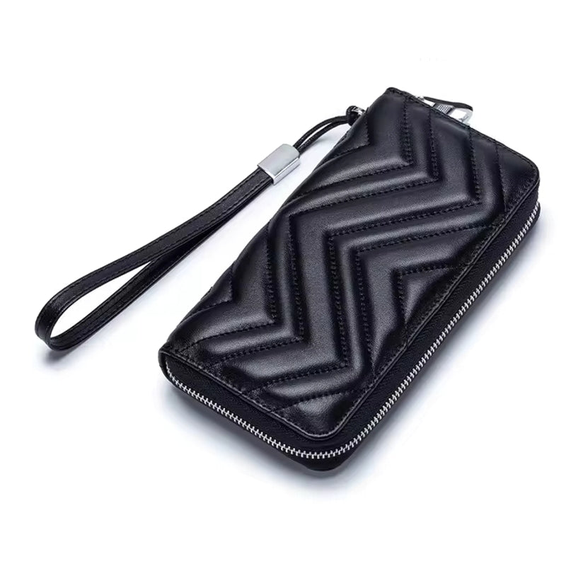 Women Clutch Sheepskin RFID Long Wallet Phone Bag 01 Wallets - Tophatter Daily Deals