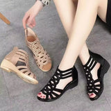 Women Summer Soft Leather Roman Sandals Women Shoes - Tophatter Daily Deals