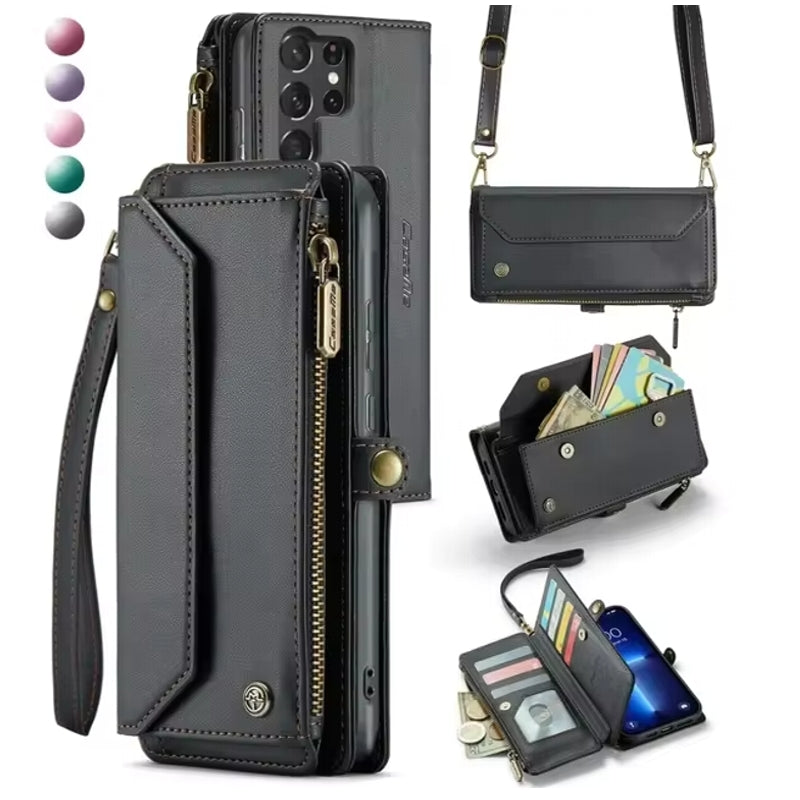 Wallet Case for Samsung Galaxy S Series Black Mobile Phone Cases - Tophatter Daily Deals