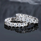 Sparkling Jewelry Hoops Stud Earrings Earrings - Tophatter Daily Deals