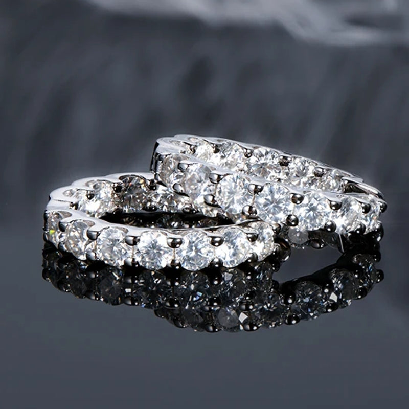 Sparkling Jewelry Hoops Stud Earrings Earrings - Tophatter Daily Deals