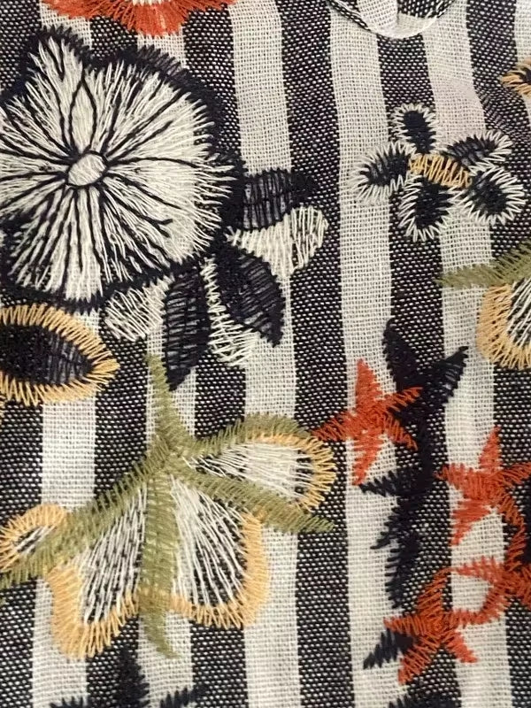 Bohemian Striped Shirt Work Tops Blouse Blouses - Tophatter Daily Deals