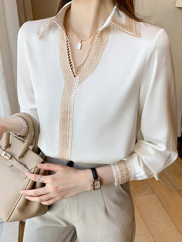 White Blouse Perfect For Office Wear Blouses - Tophatter Daily Deals