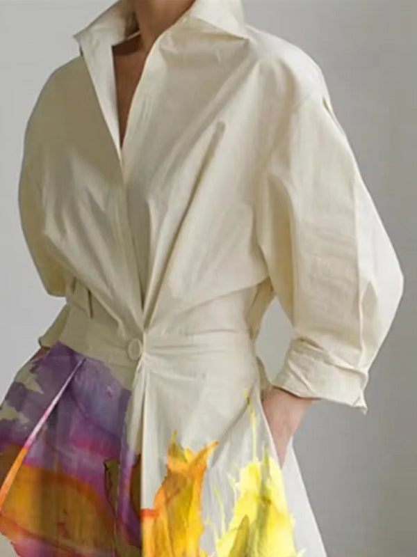 Lapel Shirts Dress For Women XXL Maxi Dresses - Tophatter Daily Deals