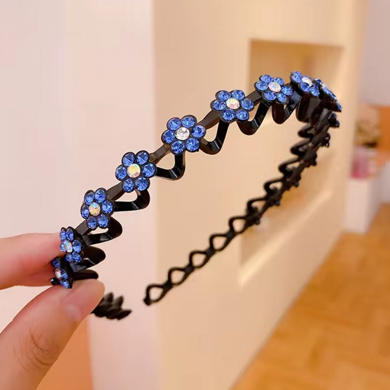 Fashion Rhinestone Women Hair Hoop Bands Blue HAIR ACCESSORIES - Tophatter Daily Deals