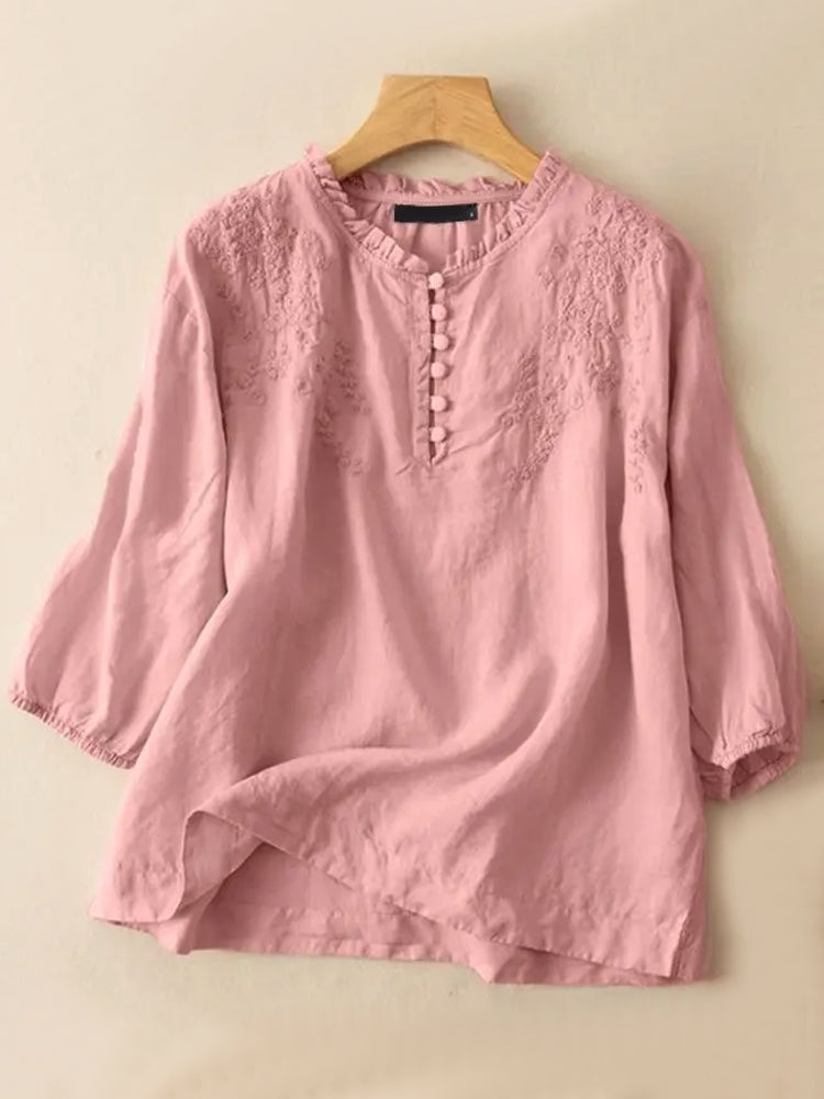 Elegant Embroidery Women Blouse Blouses - Tophatter Daily Deals