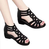 Women Summer Soft Leather Roman Sandals Women Shoes - Tophatter Daily Deals