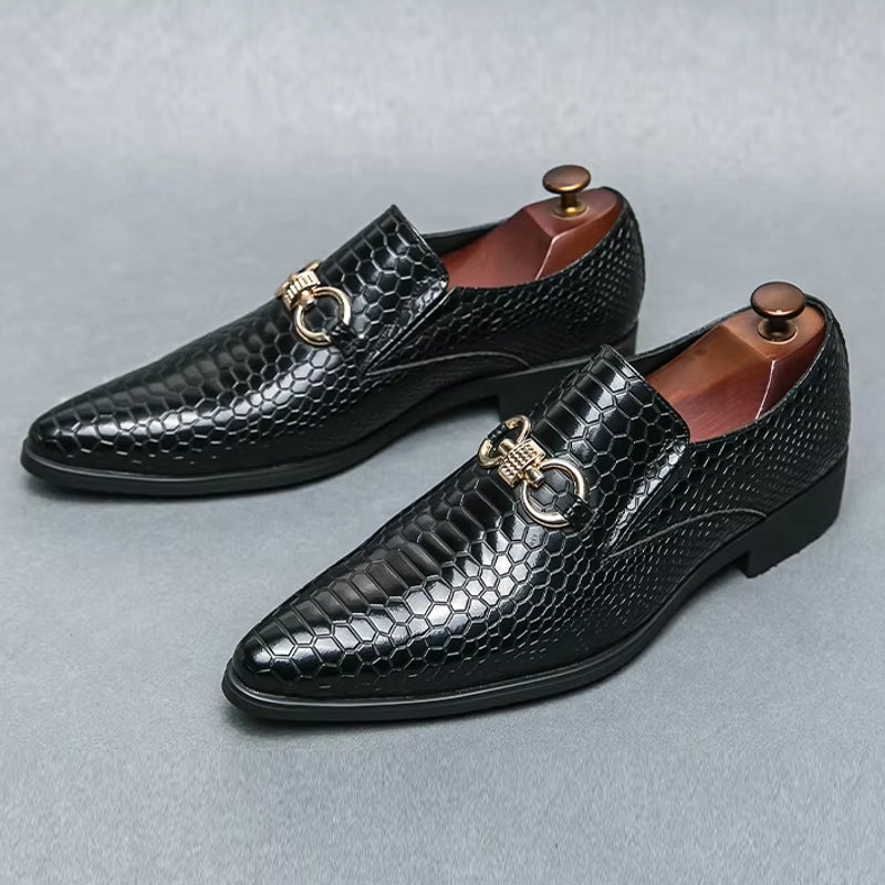 Artificial Leather Loafers Mini Crocodile Pattern Men Dresses Shoes - Tophatter Daily Deals