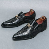 Artificial Leather Loafers Mini Crocodile Pattern Men Dresses Shoes - Tophatter Daily Deals
