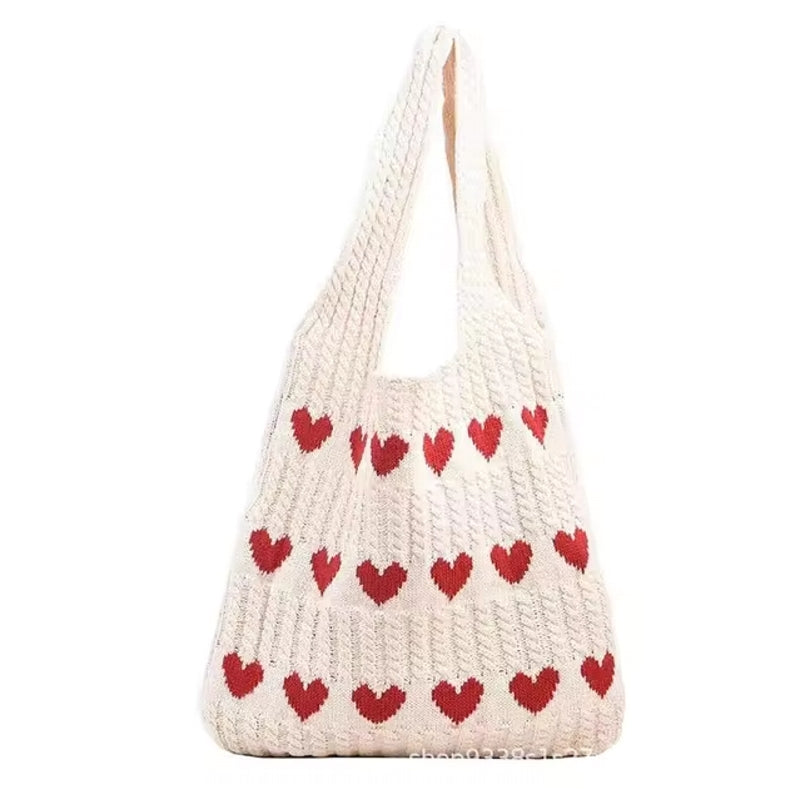 Summer Handmade Woolen Knitted Bag White Women Bag - Tophatter Daily Deals