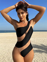 Black One Piece Swimsuit Sexy Summer Beach Wear Swimwear - Tophatter Daily Deals