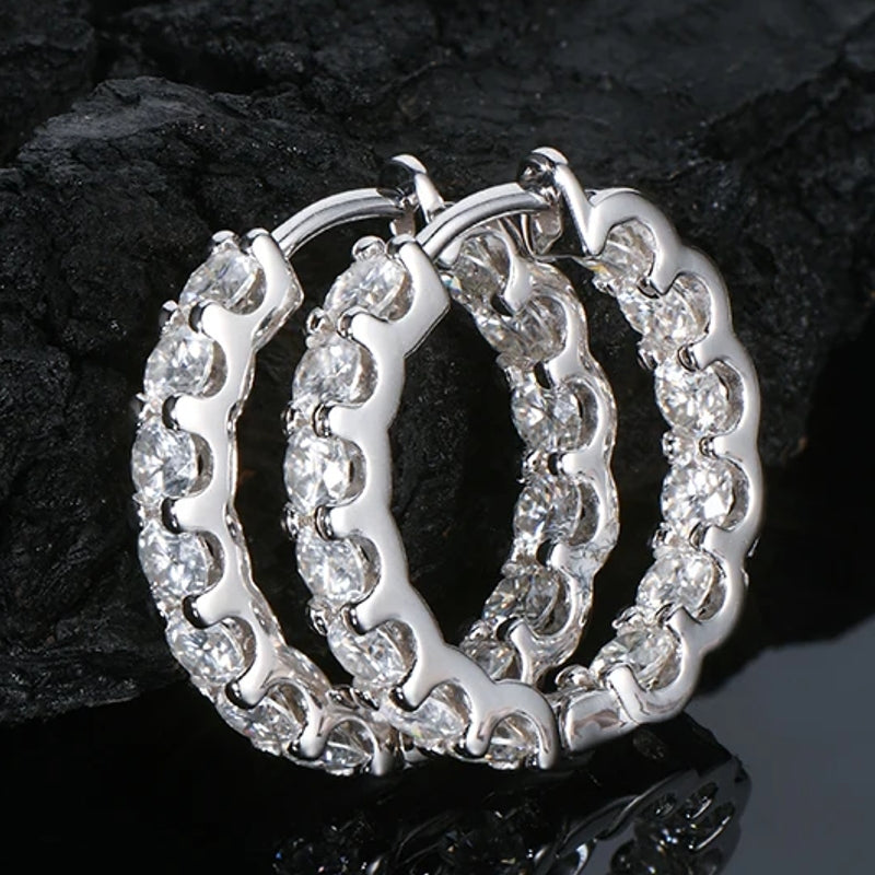 Sparkling Jewelry Hoops Stud Earrings Earrings - Tophatter Daily Deals