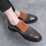 Men's Leather Oxfords Brown Men Shoes - Tophatter Daily Deals