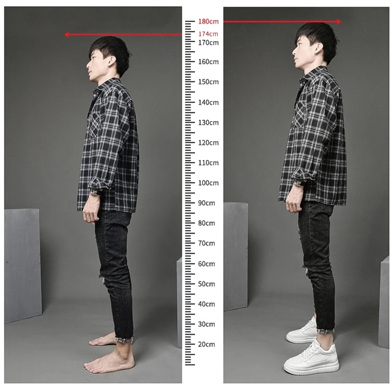 8cm White Black Taller Shoes Men Sneakers - Tophatter Daily Deals