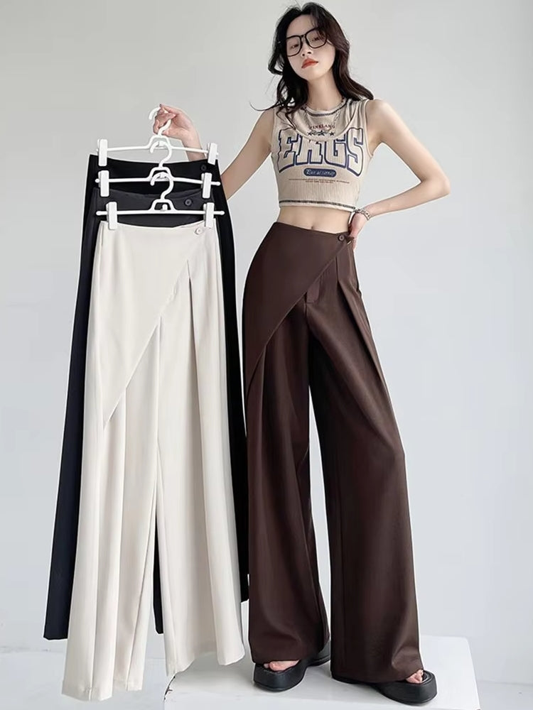 Women High Waist Wide Suit Pants Pants - Tophatter Daily Deals