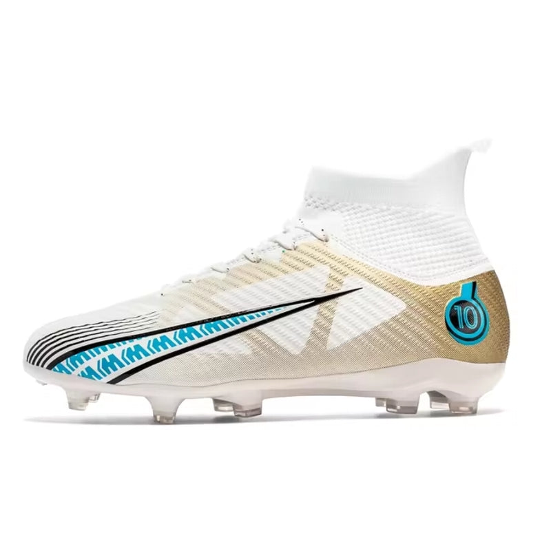 Soccer Shoes Grass Training Outdoor Football Shoes White FG Soccer Shoes - Tophatter Daily Deals