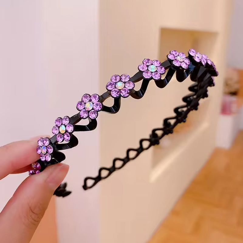 Fashion Rhinestone Women Hair Hoop Bands Violet HAIR ACCESSORIES - Tophatter Daily Deals