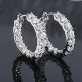Sparkling Jewelry Hoops Stud Earrings Silver Earrings - Tophatter Daily Deals