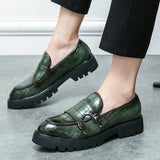 Fashion Monk Strap Loafers Shoes Green Men Shoes - Tophatter Daily Deals