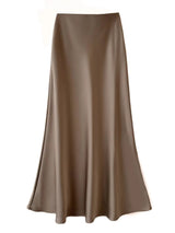 Smooth and silky Hip Wrap Zipper Skirt For Office Lady khaki Midi Dresses - Tophatter Daily Deals