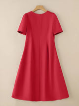 Women Summer Dress Elegant Office Lady Sundress Robe Midi Dresses - Tophatter Daily Deals