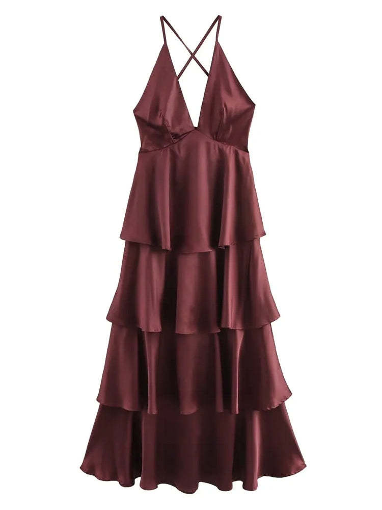 Curve Dresses Deep V Tube Top Waist Dress L Maxi Dresses - Tophatter Daily Deals