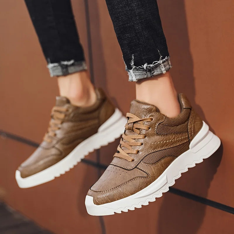 Leisure Fashion Man Elevator Shoes Brown Men Shoes - Tophatter Daily Deals