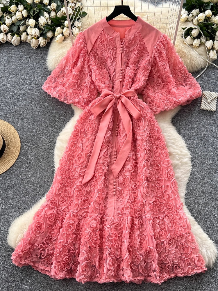 Luxury 3D Flower Formal Evening Dress Maxi Dresses - Tophatter Daily Deals