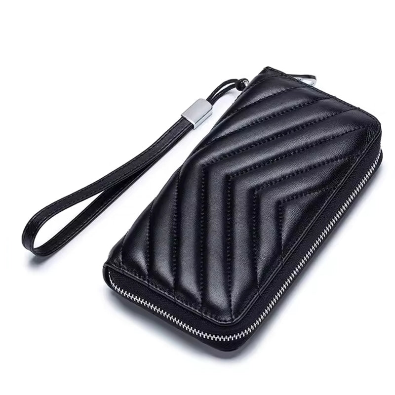 Women Clutch Sheepskin RFID Long Wallet Phone Bag 02 Wallets - Tophatter Daily Deals